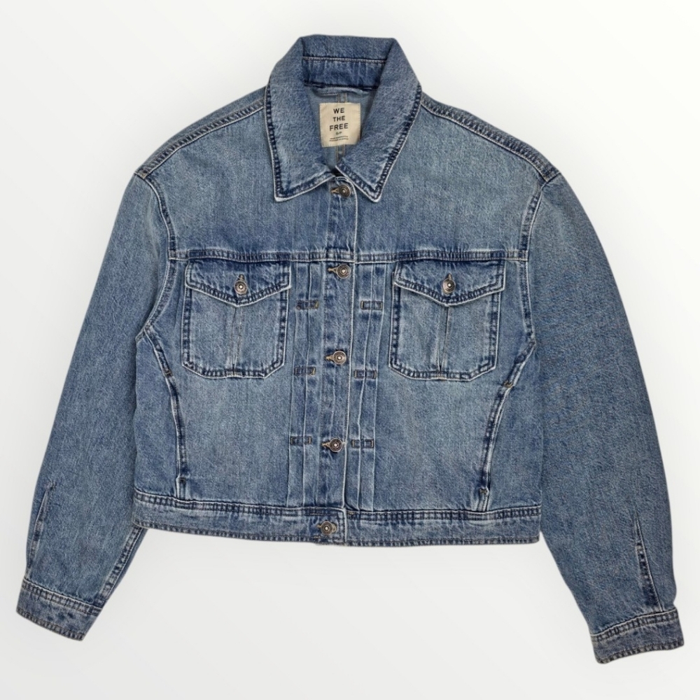Free People We The Free Sidney Denim Jacket Blue Daydream Women's S NWT
